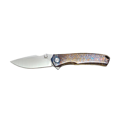 VORIXN AetherFlame titanium handle folding knife open non-clip side horizontal blade position
