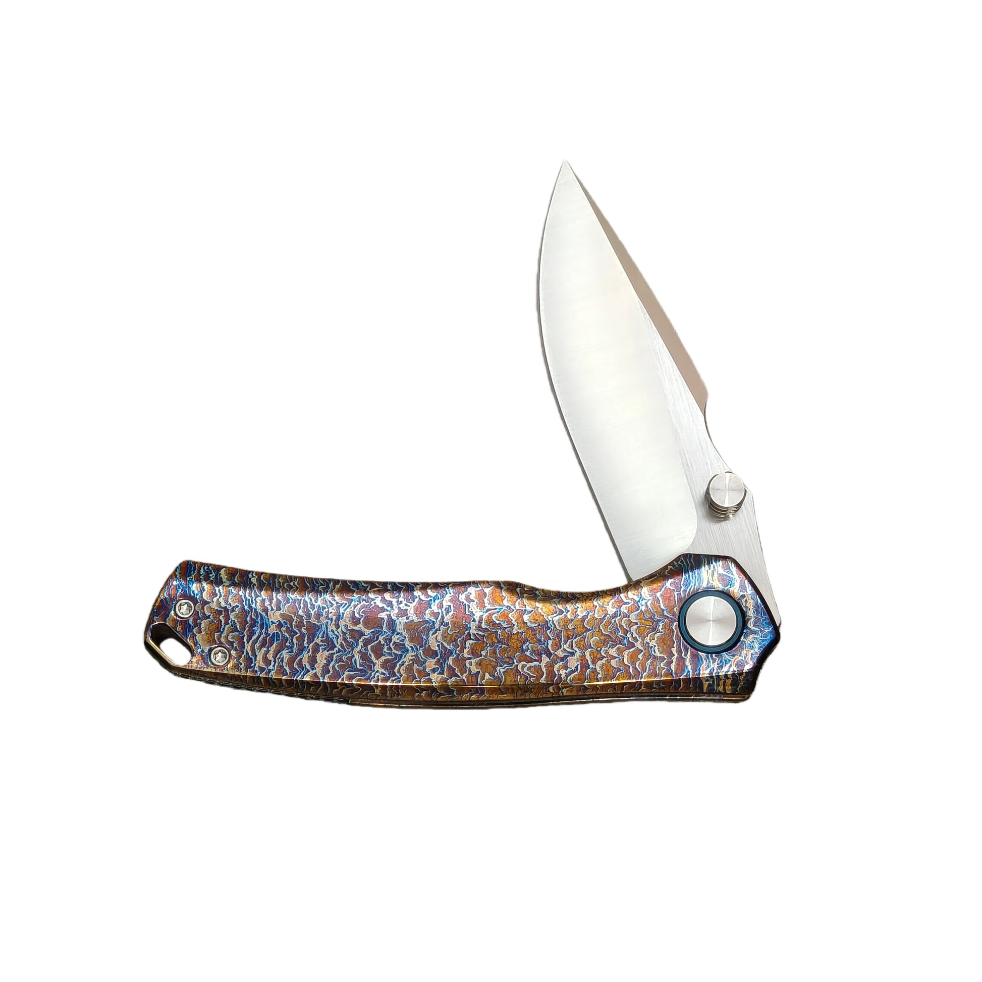 VORIXN AetherFlame folding knife half open non-clip side horizontal handle detail