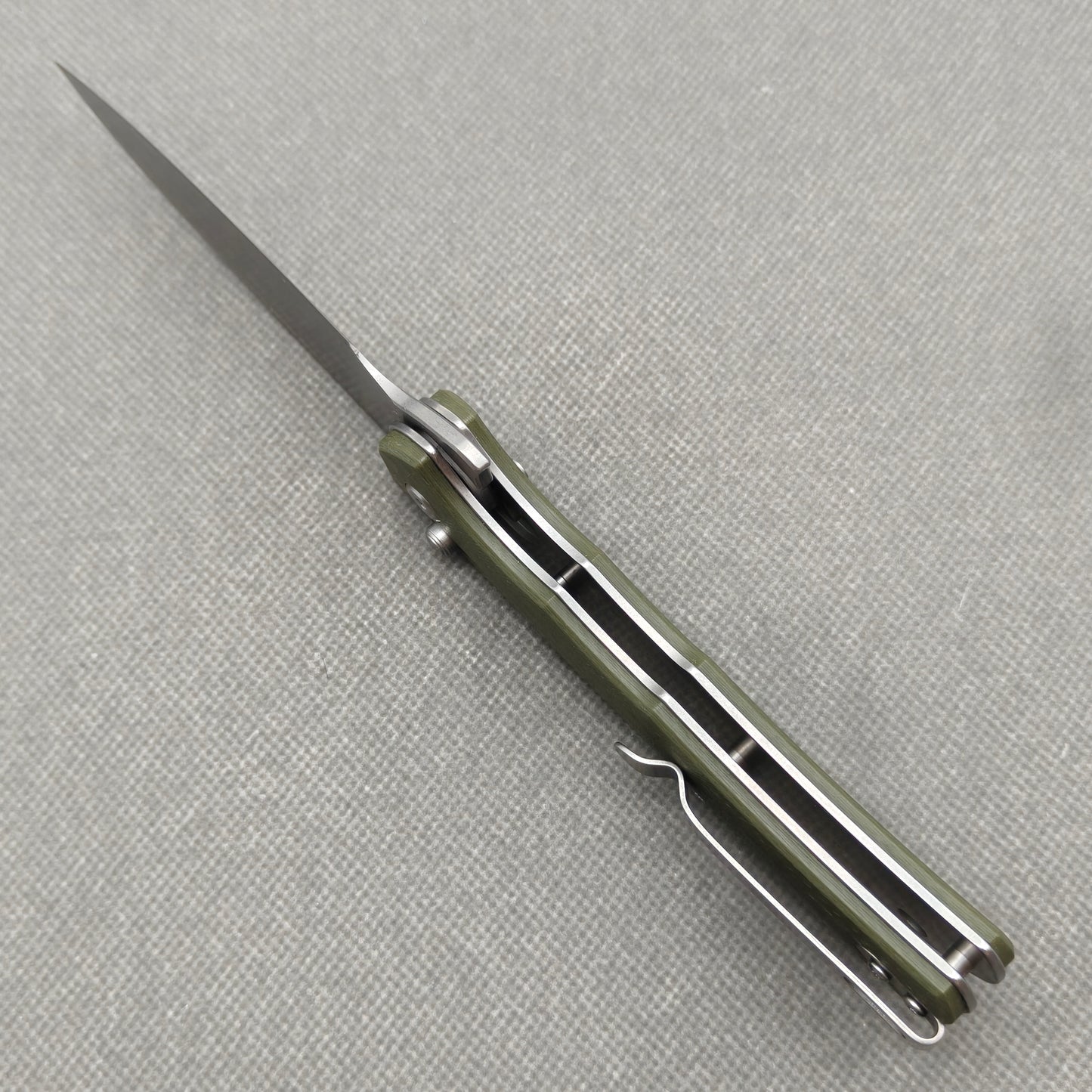 Couteau pliant VORIXN avec manche en acier inoxydable et G10 (lame D2 de 3,7") KA015