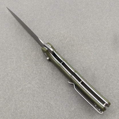 Couteau pliant VORIXN avec manche en acier inoxydable et G10 (lame D2 de 3,7") KA015