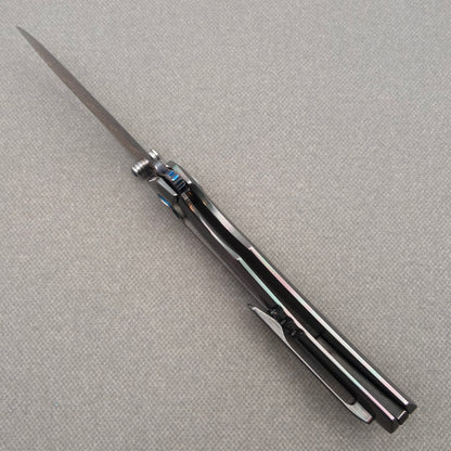 VORIXN "Embercrest" (3.7" Damascus Blade)  Zirconium Handle Flipper & Thumb Stud Folding Knife - KB136