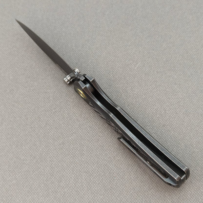 RIHE Design Klappmesser Titan+Carbon Fiber Griff (9,4 cm Bohler M390 Klinge) KB077