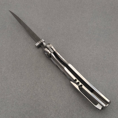 VORIXN "Ocean Mirage" Flipper & Thumb Stud Knife Mother-of-pearl Inlaid Titanium Handle (3.9" M390 Blade) KB066