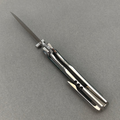 Vorixn "VERDANT" Flipper- & Daumenpin-Messer Titan & Labor-Türkis-Griff (9,14 cm 10Cr15CoMoV Klinge) KB042