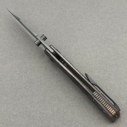 VORIXN "Voidmaw" (3.8" M390 Blade) Hand-Engraved & Anodized Titanium Handle Flipper & Thumb Stud Folding Knife - KB123