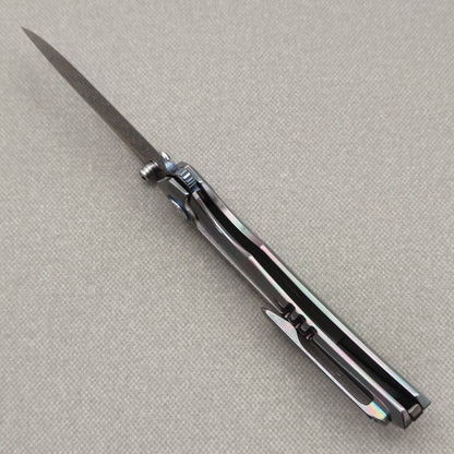 VORIXN "Spectraveil" (3.7" Damascus Blade)  Zirconium Handle Flipper & Thumb Stud Folding Knife - KB133