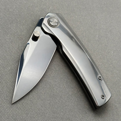 VORIXN „Obsidian Current“ Flipper- & Daumenpin-Messer, handgeflammter Zirkoniumgriff (9,7 cm M390 Klinge) KB087