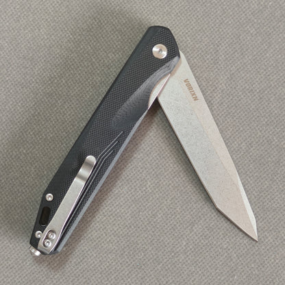 VORIXN Flipper Knife 2Cr13 & Carbon Fiber Handle (3.8" D2 Blade) KM002