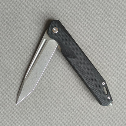 Couteau pliant VORIXN Flipper avec manche en fibre de carbone et acier 2Cr13 (lame D2 de 3,8") KM002