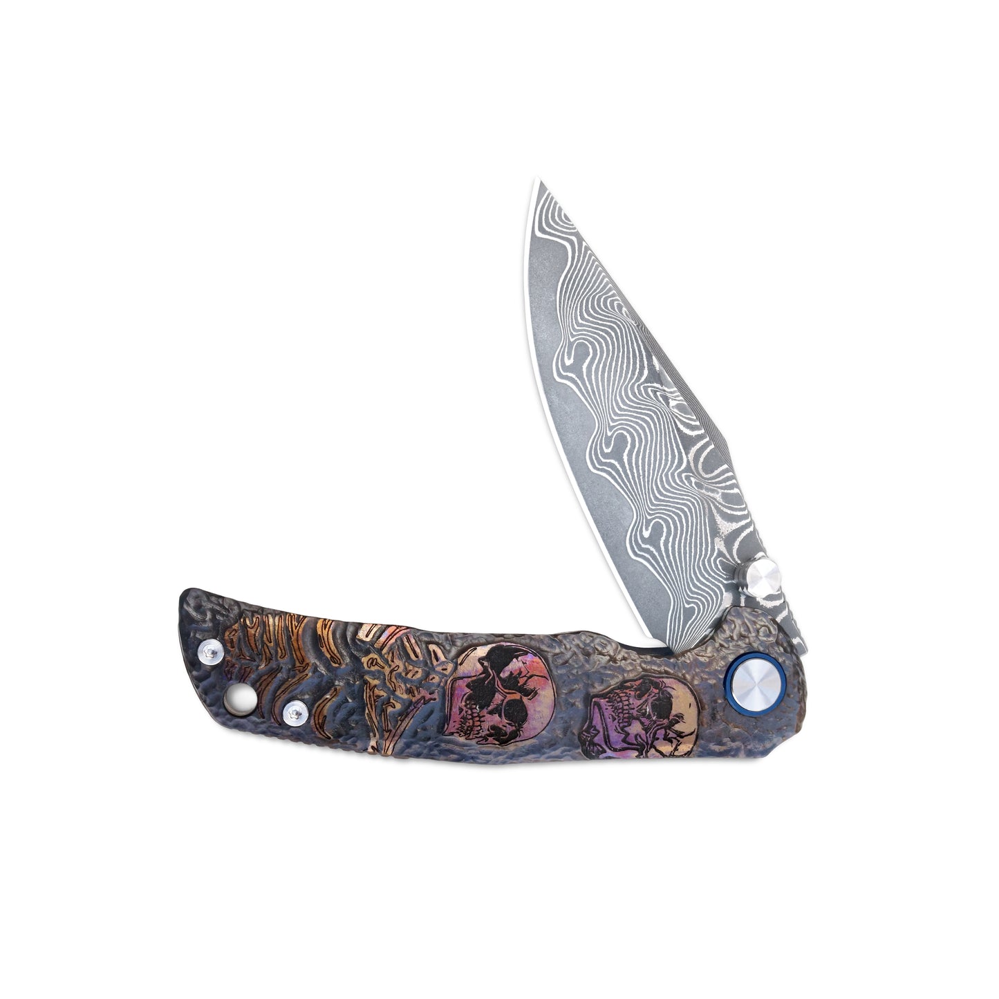 VORIXN KB026 folding knife half-open, non-pocket clip side, handle horizontal
