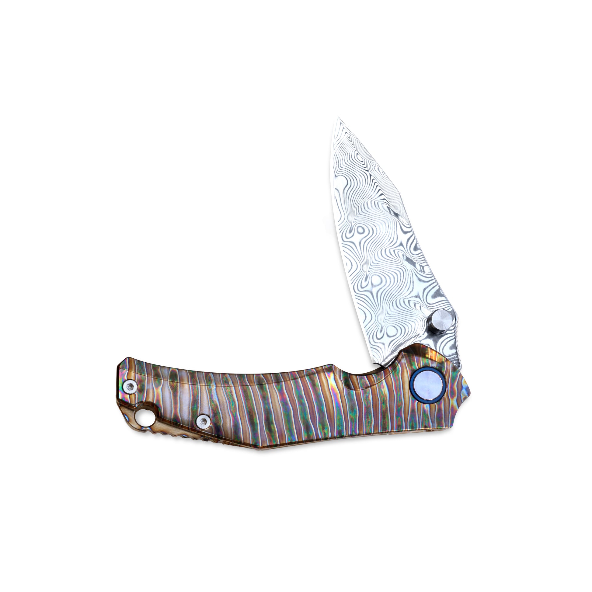 Folding knife half-opened, non-clip side, handle horizontal – VORIXN KB029