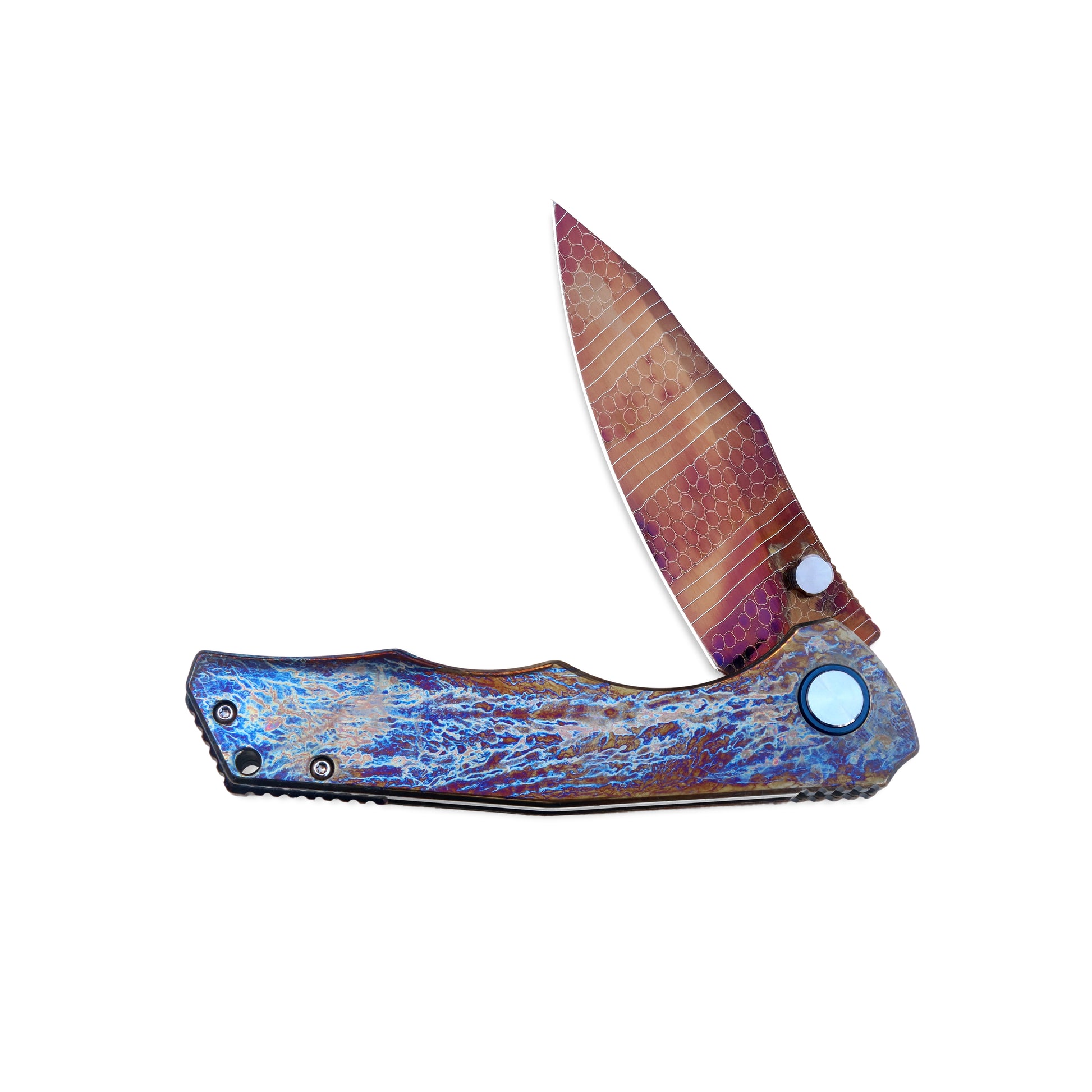 VORXN ZircFlame KB020 knife half-open, non-clip view, handle horizontal