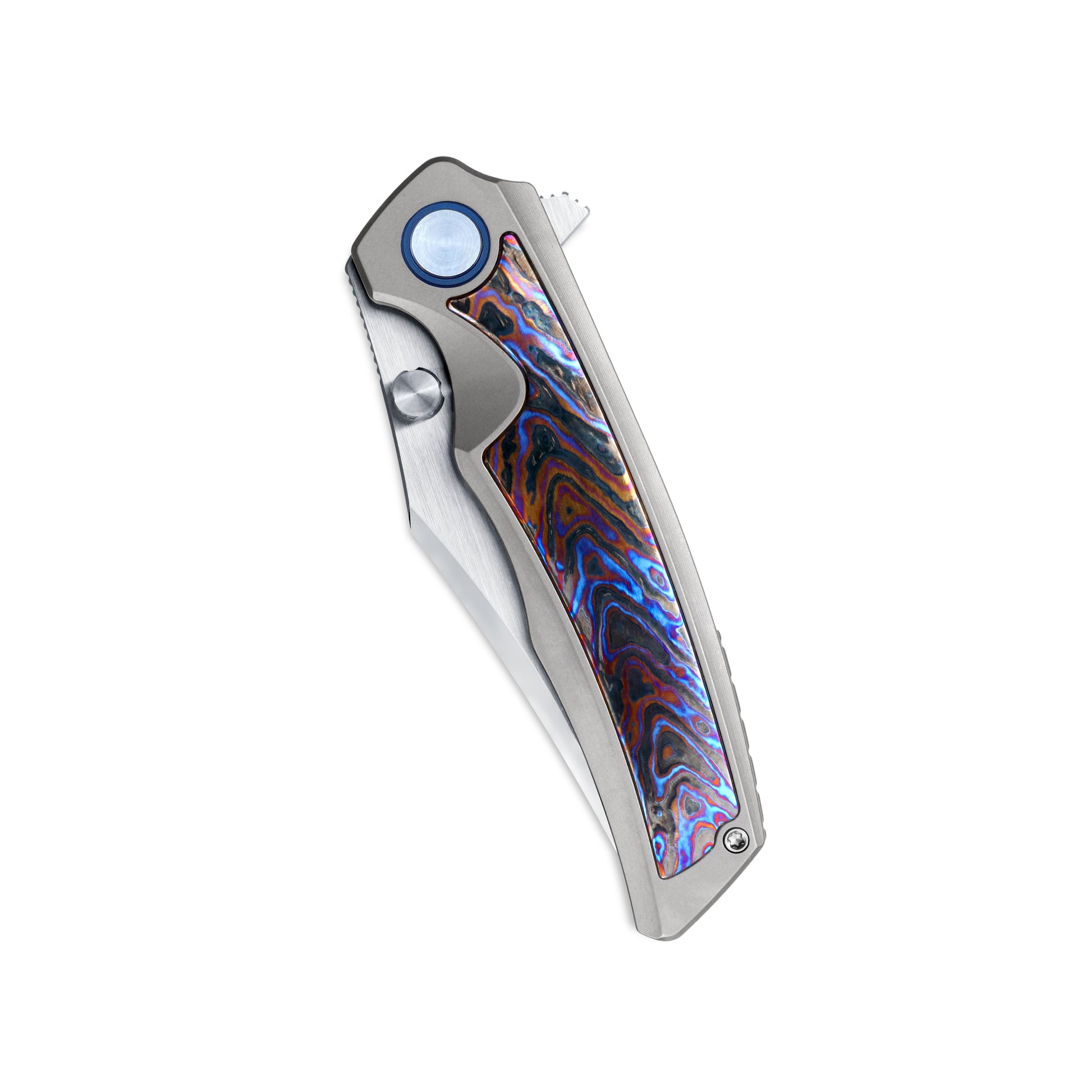 VORIXN Abyssal knife closed, non-clip side showing full handle pattern and overall knife