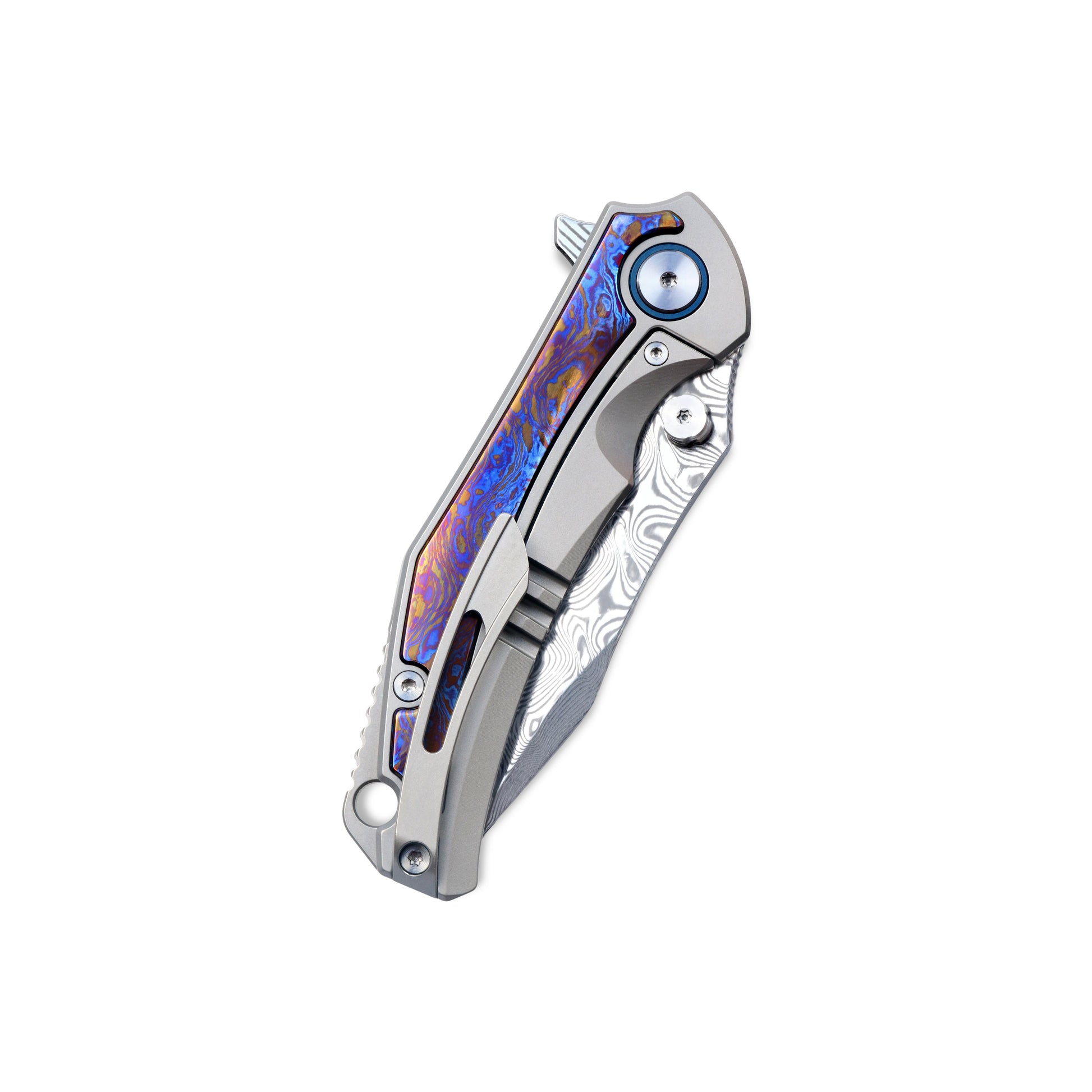 VORIXN KB031 ZircFlame folding knife closed, showing handle design, clip side