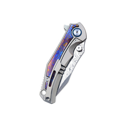 VORIXN KB031 ZircFlame folding knife closed, showing handle design, clip side