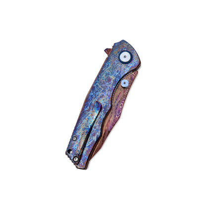 VORIXN ZircFlame KB021 knife closed, clip-side view, showing pocket clip and design