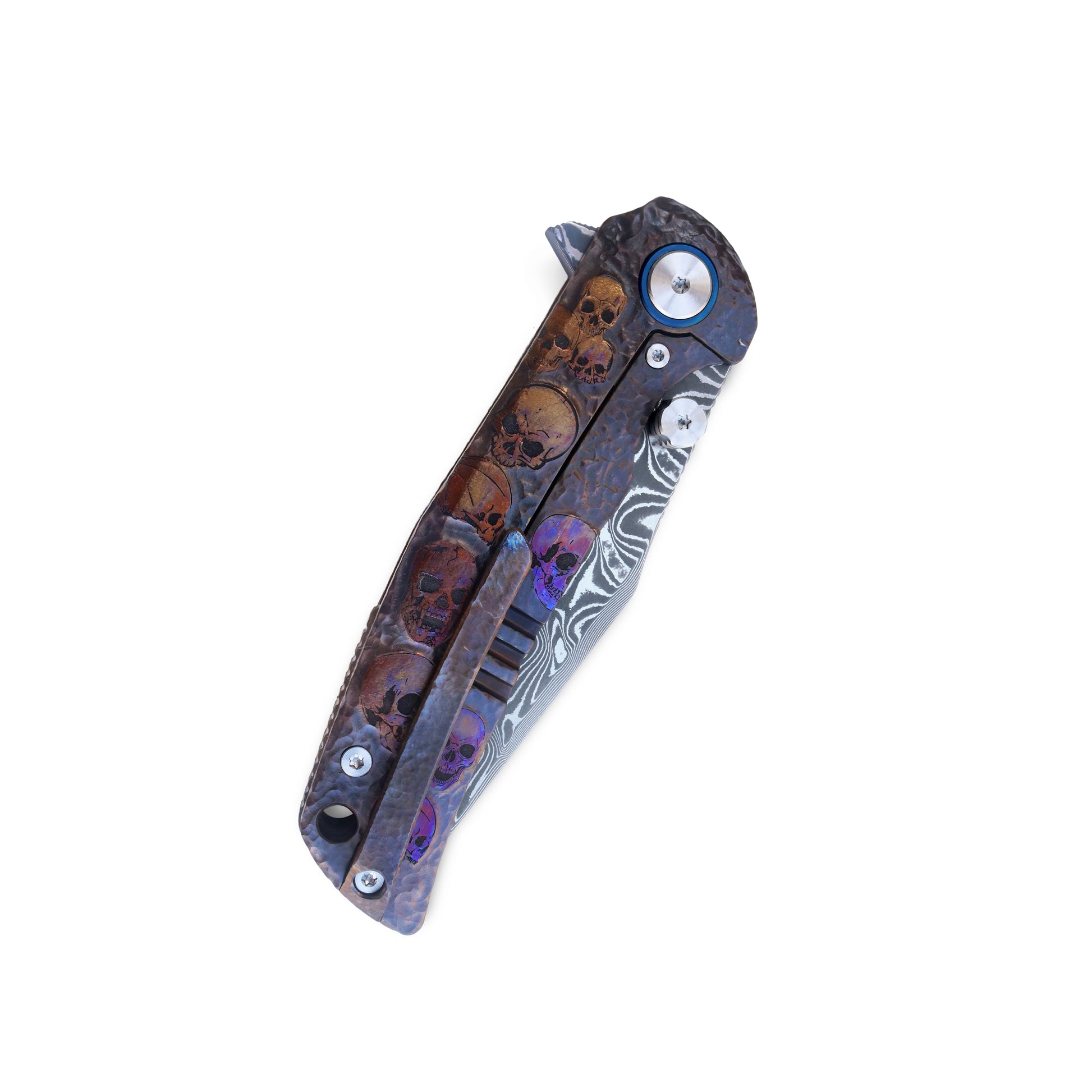 VORIXN KB026 folding knife closed, handle design and full knife, pocket clip side