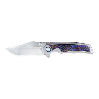 VORIXN Abyssal knife fully open, non-clip side, blade horizontal
