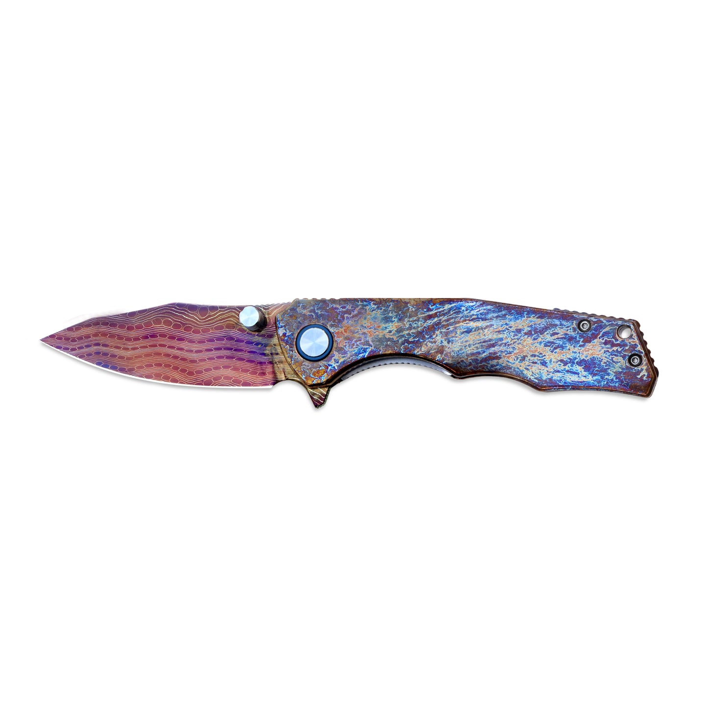VORIXN ZircFlame KB021 knife half-open, non-clip view, handle horizontal