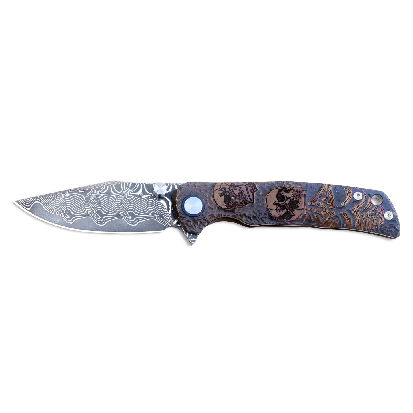 VORIXN KB026 folding knife open, non-pocket clip side, blade horizontal