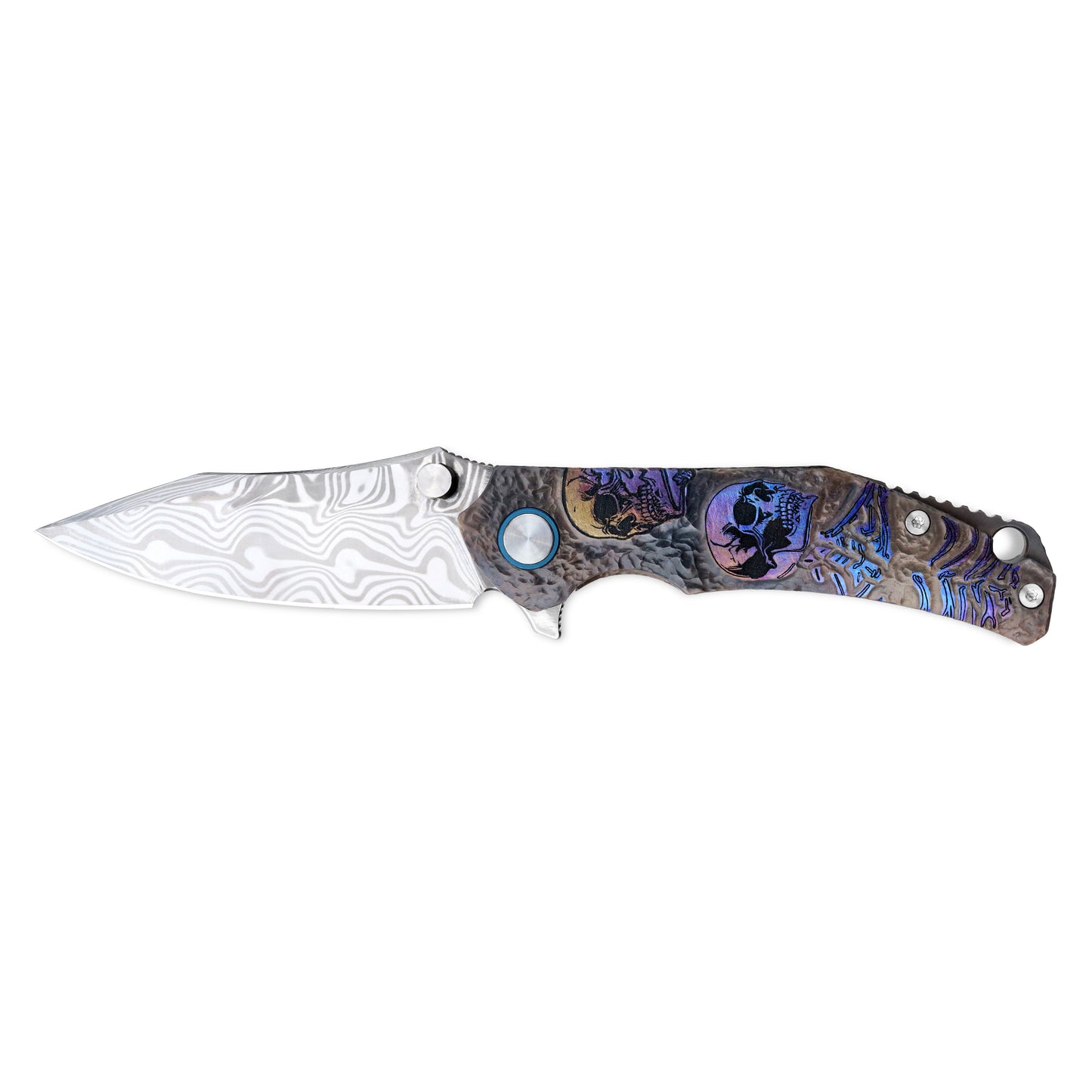VORIXN KB036 folding knife fully open on the non-clip side with the blade positioned horizontally.
