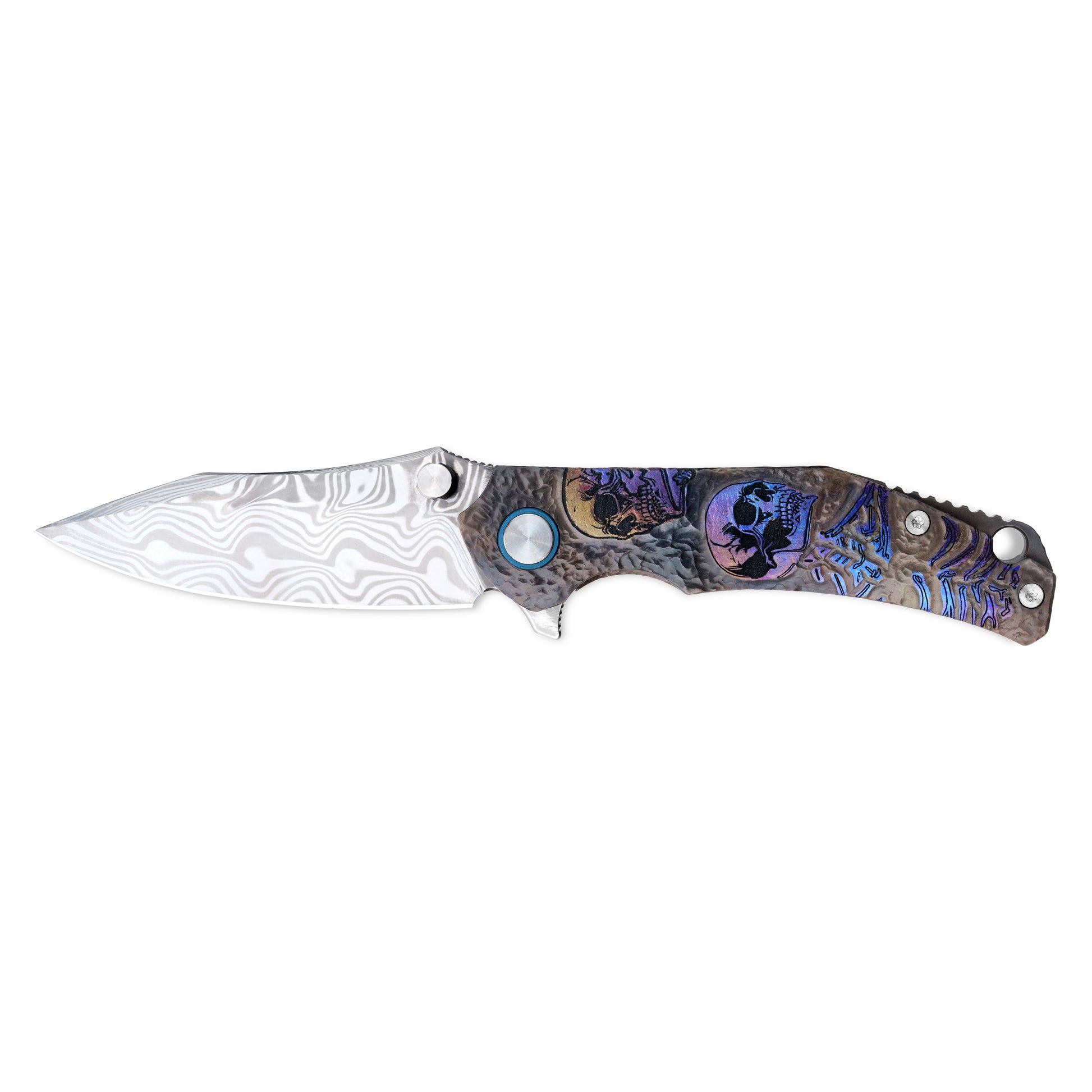 VORIXN KB036 folding knife fully open on the non-clip side with the blade positioned horizontally.