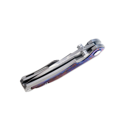 VORIXN KB031 ZircFlame folding knife closed, blade angled upward