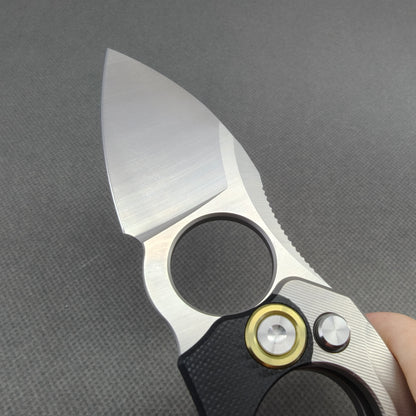 RIHE Design Folding Knife Titanium+G10 Handle (2.4" D2 Blade) KB073