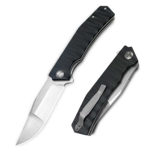 VORIXN Flipper Knife Stainless Steel & G10 Handle (4.0" 9Cr13 Blade) KA002