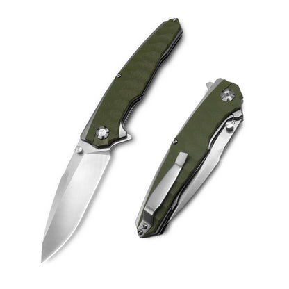 VORIXN Flipper & Thumb Stud Knife Stainless Steel & G10 Handle (5.4" 9Cr13 Blade) KA007