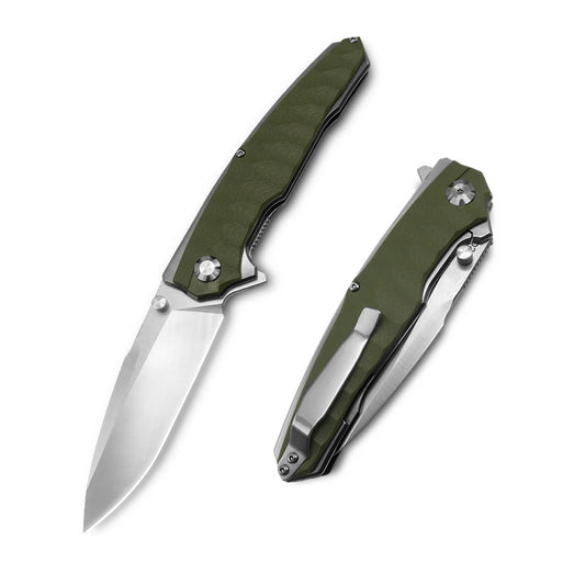VORIXN Flipper & Thumb Stud Knife Stainless Steel & G10 Handle (5.4" 9Cr13 Blade) KA007