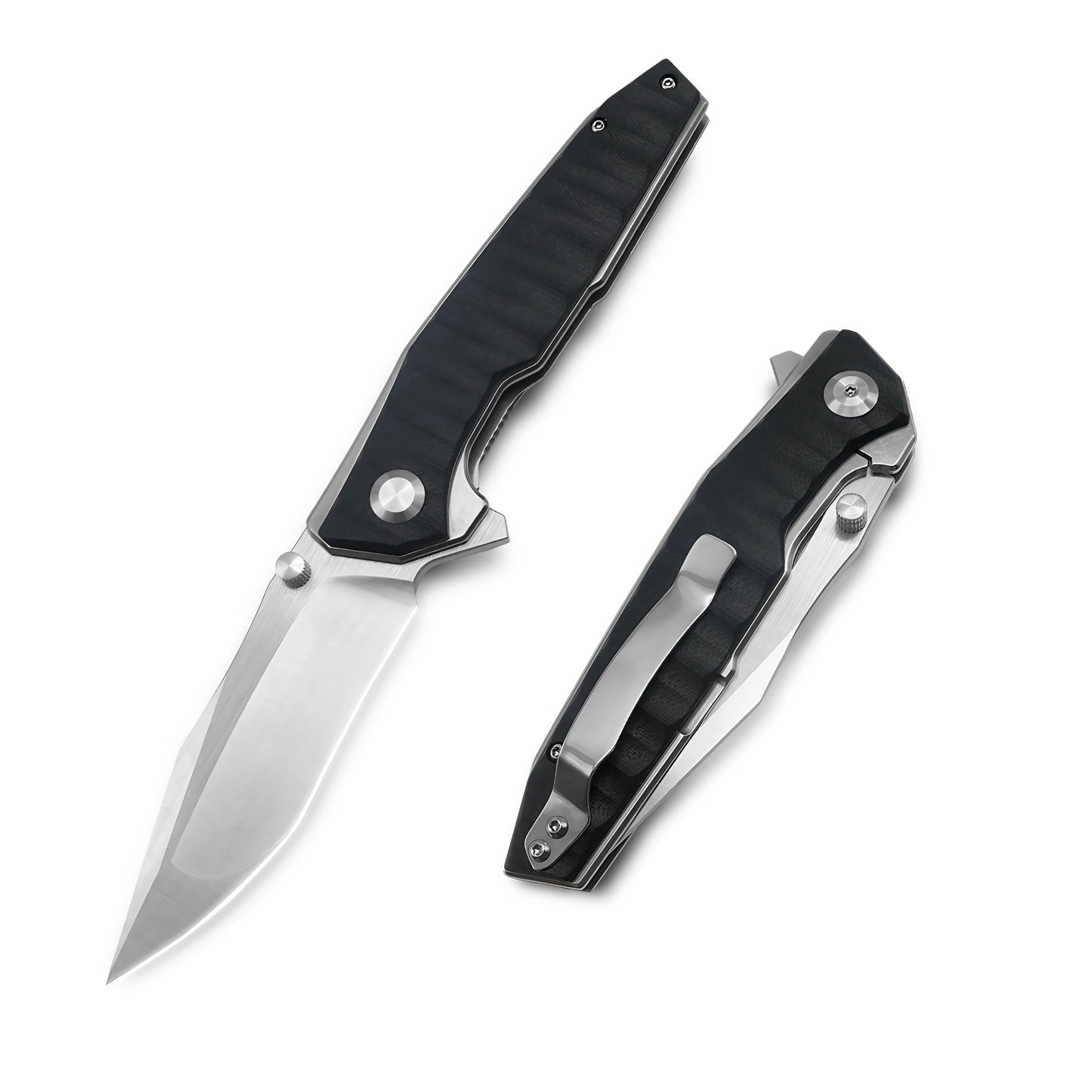 VORIXN Flipper & Thumb Stud Knife Stainless Steel & G10 Handle (5.0" 9Cr13 Blade) KA008