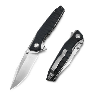 VORIXN Flipper & Thumb Stud Knife Stainless Steel & G10 Handle (5.0" 9Cr13 Blade) KA008