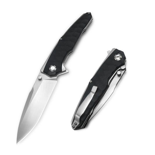 VORIXN Flipper & Thumb Stud Knife Stainless Steel & G10 Handle (4.3" 9Cr13 Blade) KA009