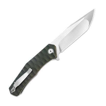 VORIXN Flipper Knife Stainless Steel & Micarta Handle (3.9" 9Cr18 Blade) KA010