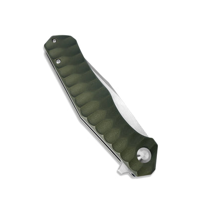 VORIXN Flipper Knife Stainless Steel & Micarta Handle (3.9" 9Cr18 Blade) KA010