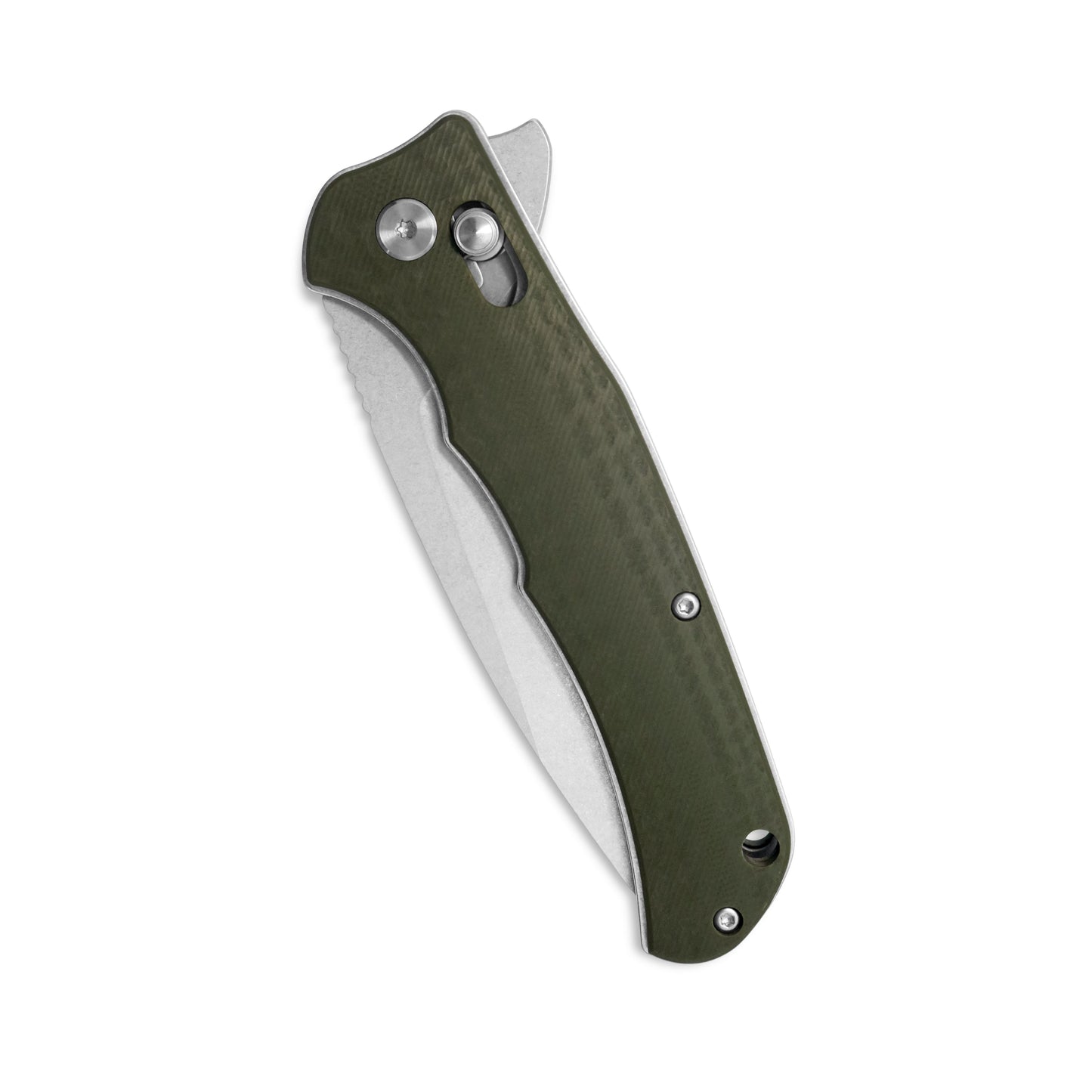 VORIXN KA011 closed knife showing carbon fiber handle pattern full view