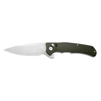 VORIXN KA011 flipper knife open with D2 blade in horizontal position