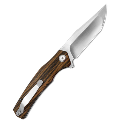 VORIXN Flipper Knife 2Cr13 & Bocote Handle (4.0" 9Cr8 Blade) KA013