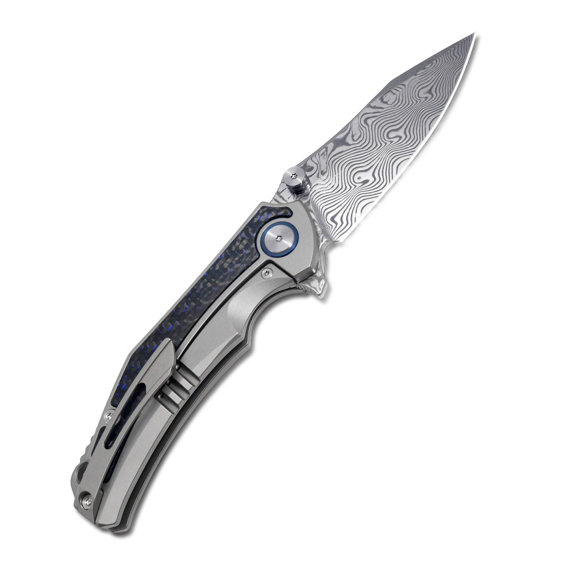 Eclipse Edge knife open, clip side, blade angled upward right