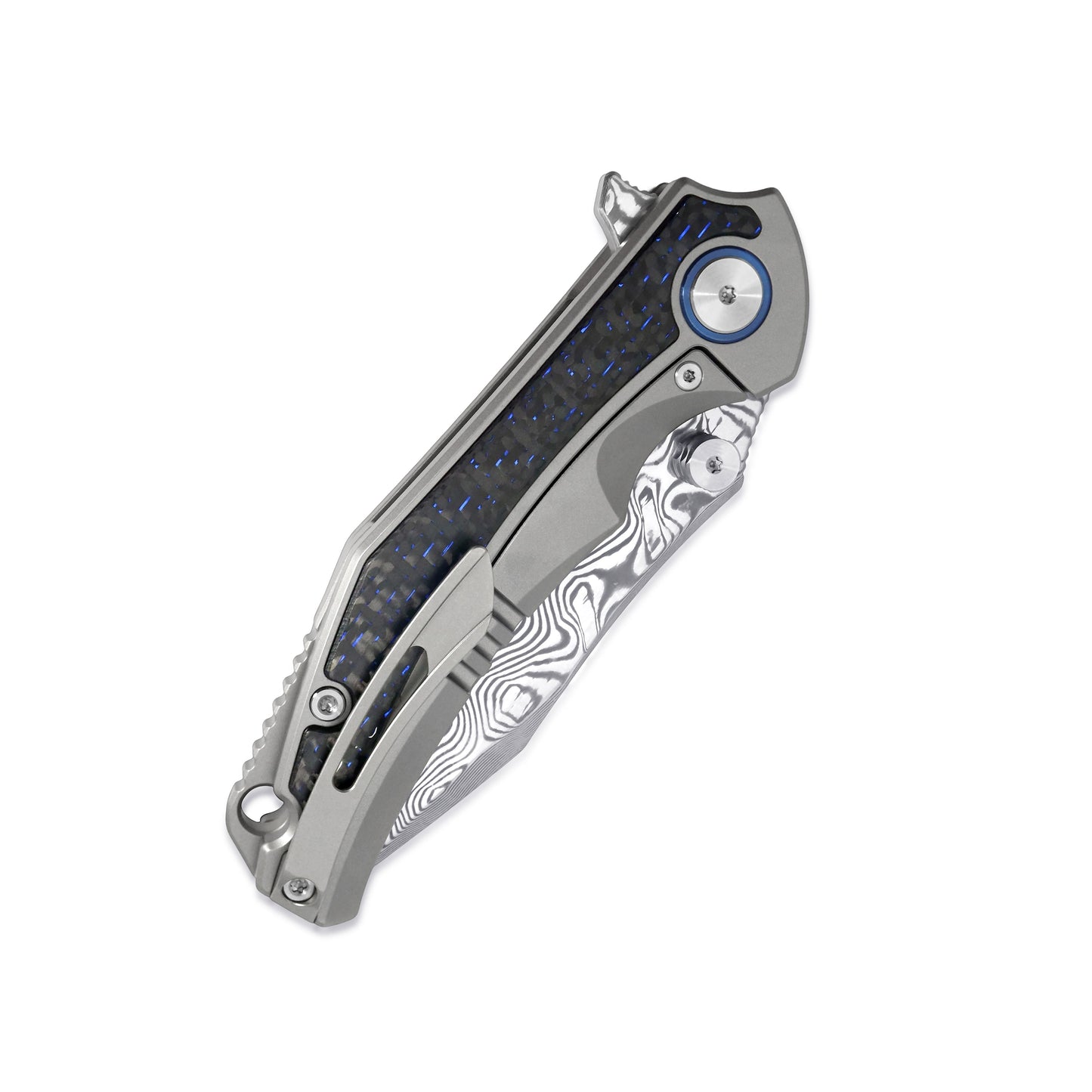 Eclipse Edge knife closed, clip side with titanium pocket clip visible