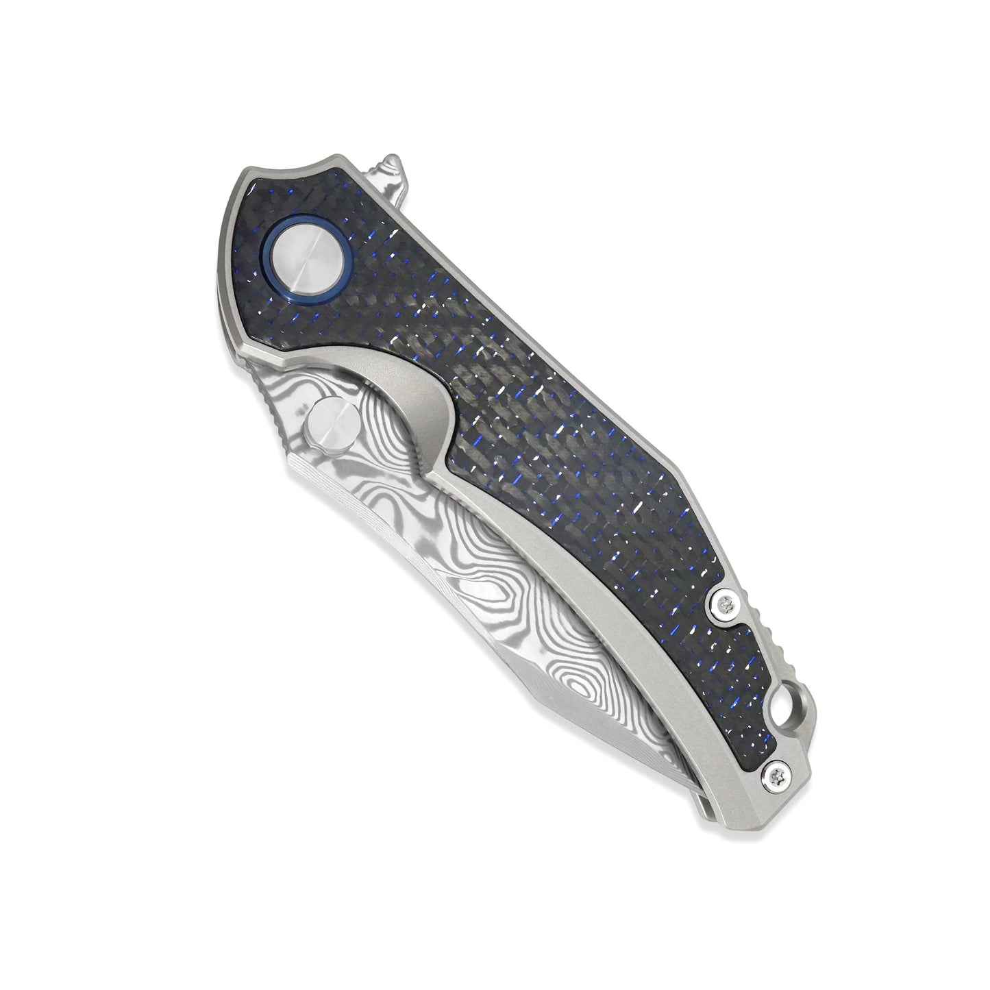 Eclipse Edge knife closed, non-clip side showing G10 inlay pattern