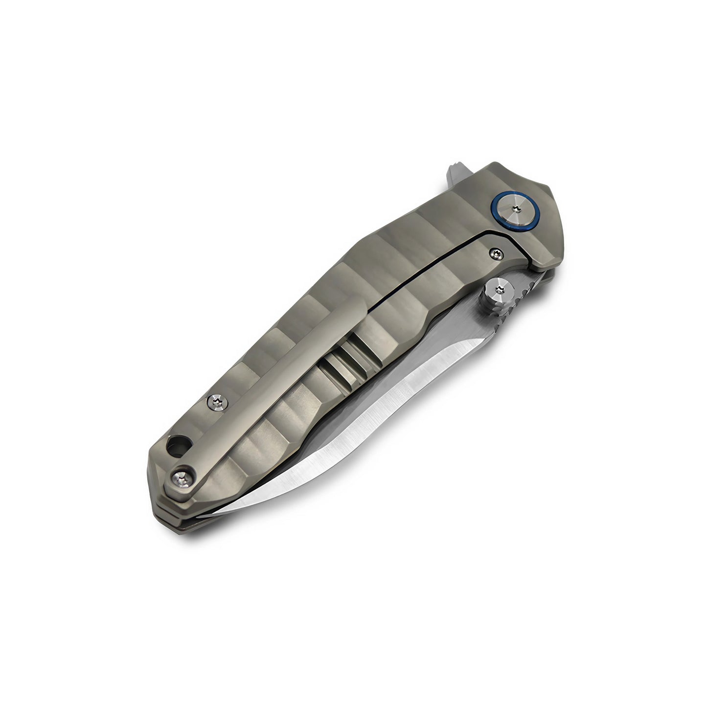 VORIXN Flipper & Thumb Stud Knife Titanium Handle (4.1" VG10 Blade) KB002