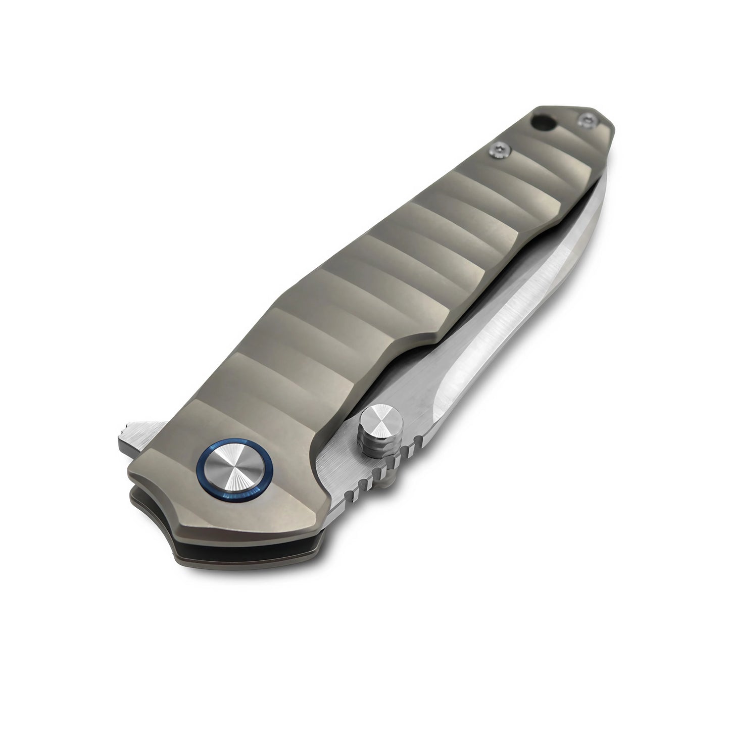 VORIXN Flipper & Thumb Stud Knife Titanium Handle (4.1" VG10 Blade) KB002