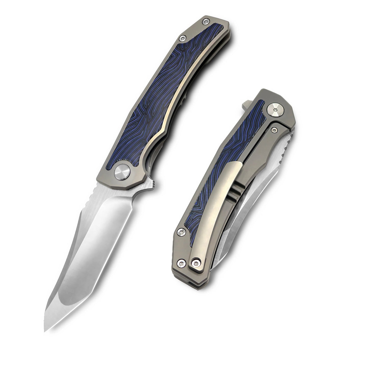 VORIXN Flipper Knife Titanium & Carbon Fiber Handle (4.7" VG10 Blade) KB003