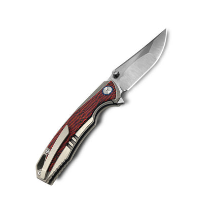 VORIXN Flipper & Thumb Stud Knife Titanium & Carbon Fiber Handle (4.3" VG10 Blade) KB004