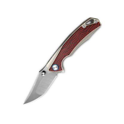 VORIXN Flipper & Thumb Stud Knife Titanium & Carbon Fiber Handle (4.3" VG10 Blade) KB004