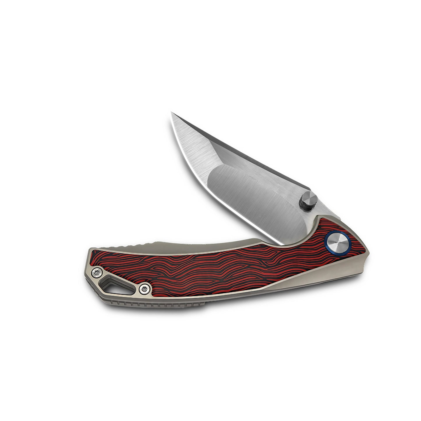 VORIXN Flipper & Thumb Stud Knife Titanium & Carbon Fiber Handle (4.3" VG10 Blade) KB004