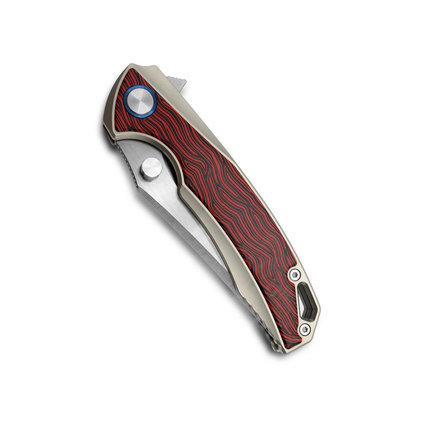 VORIXN Flipper & Thumb Stud Knife Titanium & Carbon Fiber Handle (4.3" VG10 Blade) KB004