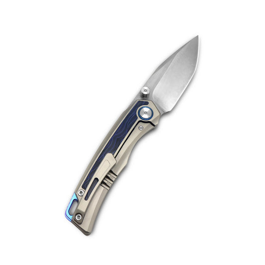 VORIXN Flipper- und Daumenpin-Messer mit Griff aus Titan und Kohlefaser (3,8" VG10-Klinge) KB005